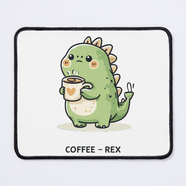 Item preview, Coffee Rex – Cute Green Dinosaur Holding Coffee Cup designed and sold by DadGenX.
