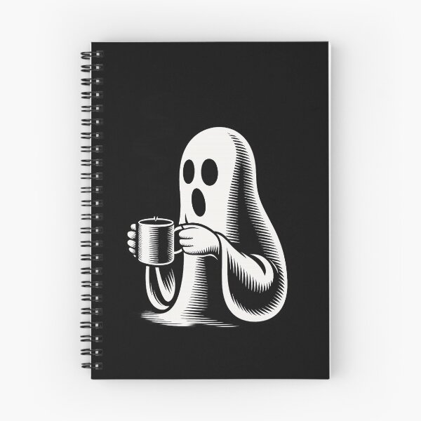 Item preview, Cute Ghost Drinking Coffee – Spooky Coffee Lover Illustration designed and sold by Printinusa.