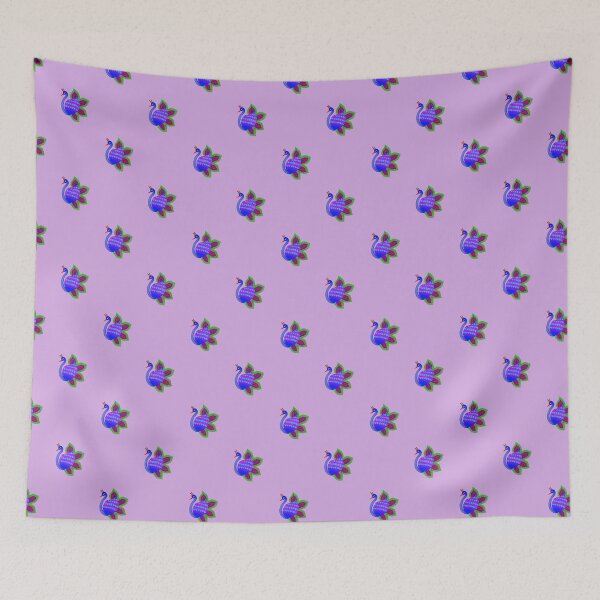 Item preview, Graceful peacocks repeating pattern pink pearl designed and sold by Svasti Arts and Designs.
