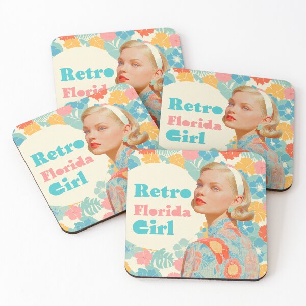 Artikelvorschau, Retro Florida Girl – Vintage tropische Blumen & Sommerstimmung Design entworfen und verkauft von BobaBunny76.