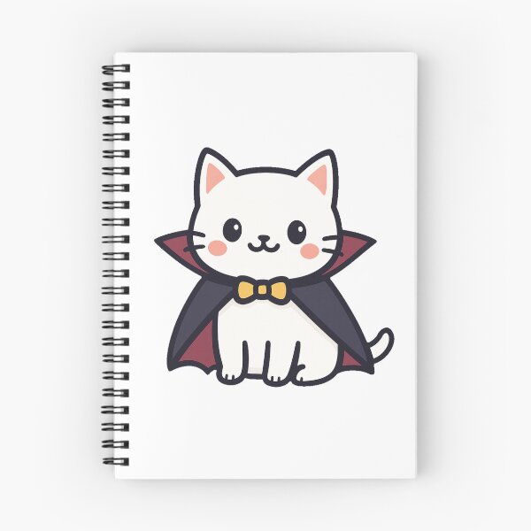 Item preview, Cute White Vampire Cat Cartoon with Cape Bow Tie Adorable Halloween Kitten Character Spooky Funny Kawaii Design Clipart designed and sold by Mimoshi ⭐⭐⭐⭐⭐.