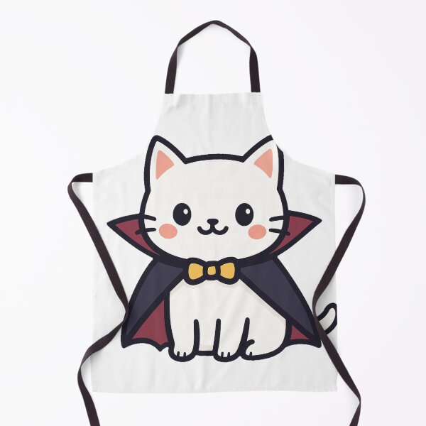 Item preview, Cute White Vampire Cat Cartoon with Cape Bow Tie Adorable Halloween Kitten Character Spooky Funny Kawaii Design Clipart designed and sold by Mimoshi ⭐⭐⭐⭐⭐.