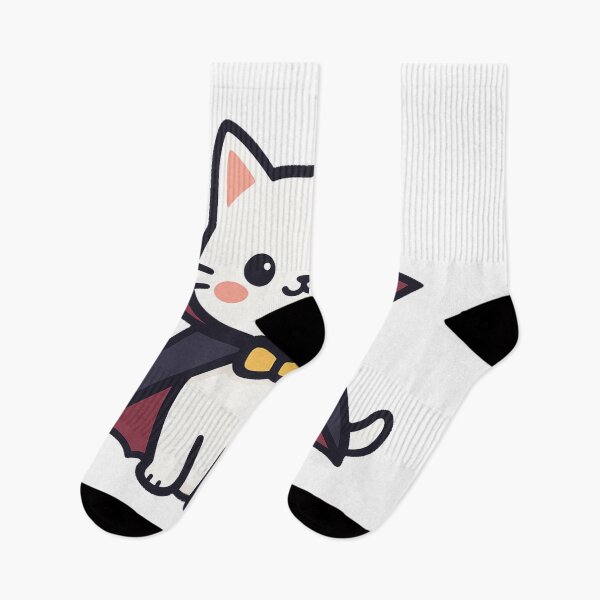 Item preview, Cute White Vampire Cat Cartoon with Cape Bow Tie Adorable Halloween Kitten Character Spooky Funny Kawaii Design Clipart designed and sold by Mimoshi ⭐⭐⭐⭐⭐.