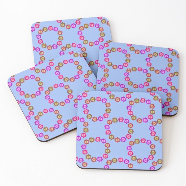 Item preview, Abstract flower repeating pattern pastel blue designed and sold by Svasti Arts and Designs.