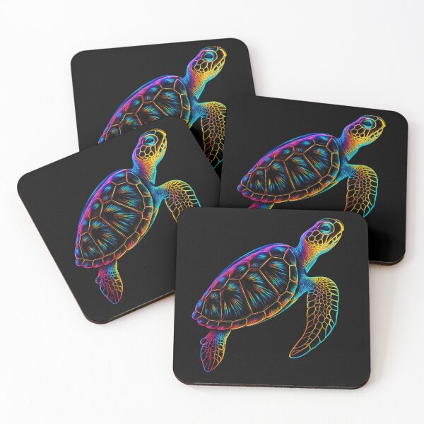 Item preview, Neon Sea Turtle Sticker – Psychedelic Ocean Animal Art in Rainbow Colors designed and sold by GiftLore Studio.