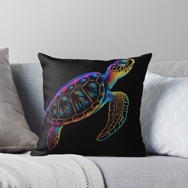 Item preview, Neon Sea Turtle Sticker – Psychedelic Ocean Animal Art in Rainbow Colors designed and sold by GiftLore Studio.