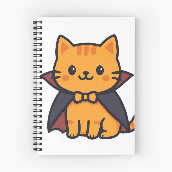 Item preview, Adorable Halloween Orange Vampire Cat Cartoon with Cape Bow Tie Cute Spooky Kitten Character Artwork Design Clipart designed and sold by Mimoshi ⭐⭐⭐⭐⭐.
