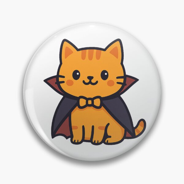 Item preview, Adorable Halloween Orange Vampire Cat Cartoon with Cape Bow Tie Cute Spooky Kitten Character Artwork Design Clipart designed and sold by Mimoshi ⭐⭐⭐⭐⭐.