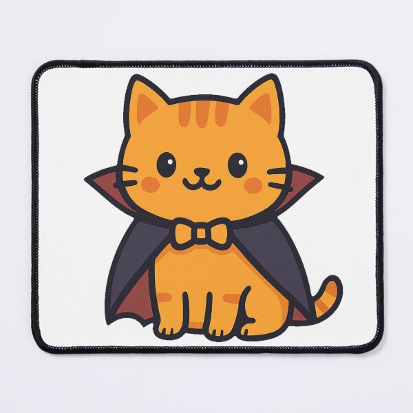 Item preview, Adorable Halloween Orange Vampire Cat Cartoon with Cape Bow Tie Cute Spooky Kitten Character Artwork Design Clipart designed and sold by Mimoshi ⭐⭐⭐⭐⭐.
