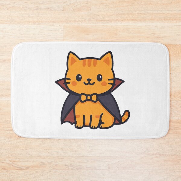 Item preview, Adorable Halloween Orange Vampire Cat Cartoon with Cape Bow Tie Cute Spooky Kitten Character Artwork Design Clipart designed and sold by Mimoshi ⭐⭐⭐⭐⭐.