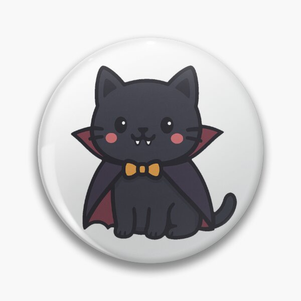 Item preview, Cute Halloween Vampire Cat Cartoon with Cape Fangs Bow Tie Adorable Spooky Black Kitten Character Clipart Design designed and sold by Mimoshi ⭐⭐⭐⭐⭐.
