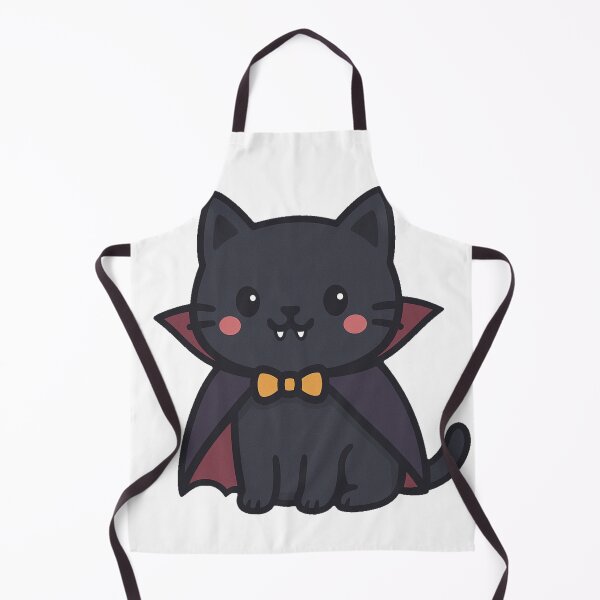 Item preview, Cute Halloween Vampire Cat Cartoon with Cape Fangs Bow Tie Adorable Spooky Black Kitten Character Clipart Design designed and sold by Mimoshi ⭐⭐⭐⭐⭐.