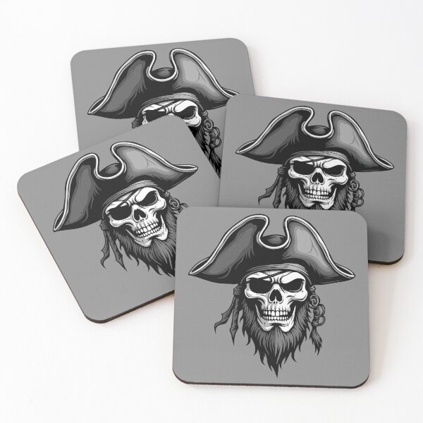 Item preview, Pirate skull – Skull with eye patch & triangular hat designed and sold by Hans-Design.