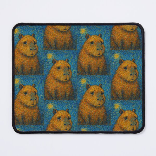 Item preview, van gough art style sad capybarra image sticker designed and sold by Jellbudomo7.