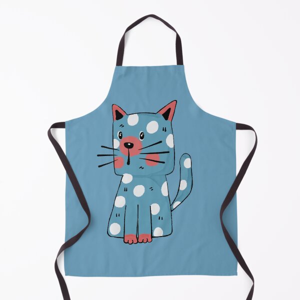 Item preview, Bright Blue Polka Dot Cat Illustration – Cute Geometric Kitty designed and sold by OuOi.