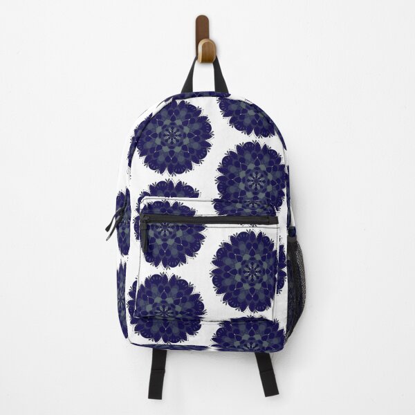 Item preview, Deep Flow Mandala – Navy Blue & Green Botanical Design designed and sold by LouiseRossArt.