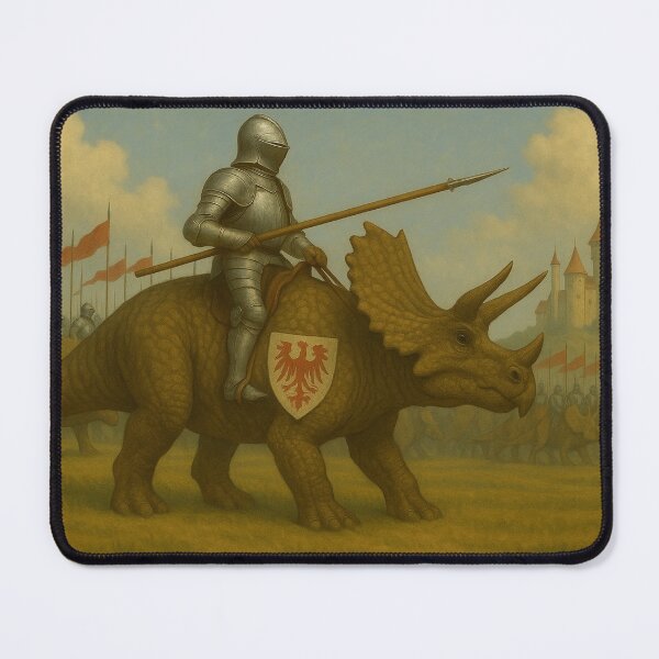 Item preview, Knights and Dinosaurs Medieval Inspired Art Triceratops | Gift for Dinosaur Lovers, Fantasy Lovers, and more! designed and sold by CornerstonePics.