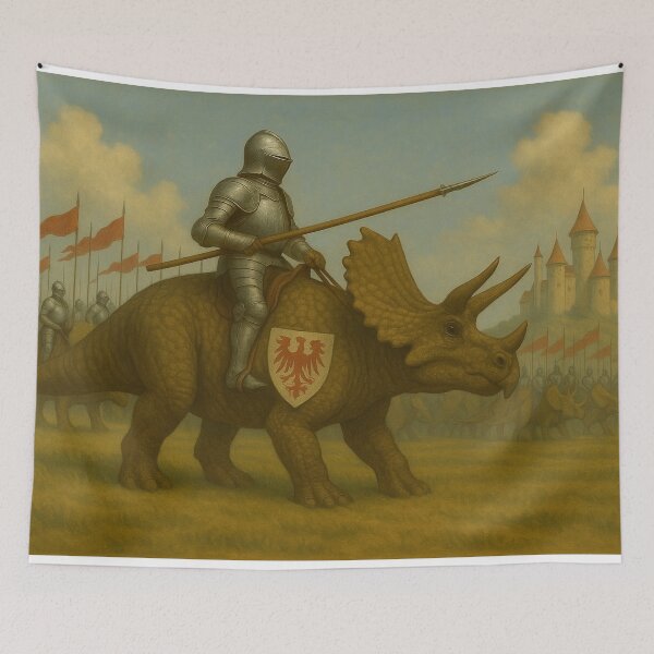 Item preview, Knights and Dinosaurs Medieval Inspired Art Triceratops | Gift for Dinosaur Lovers, Fantasy Lovers, and more! designed and sold by CornerstonePics.