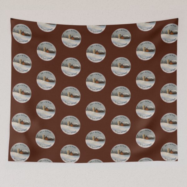 Item preview, Christmas Joy to the World with Old Barn And Silo in Snow designed and sold by JoyfulWhimsy.