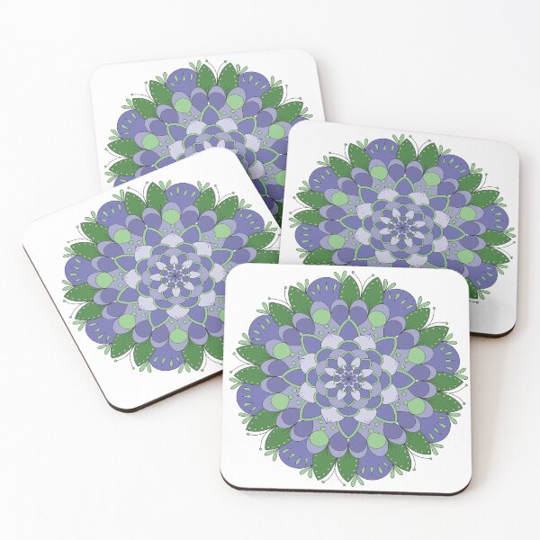 Item preview, Botanical Spirit Mandala – Green & Violet Floral Energy designed and sold by LouiseRossArt.