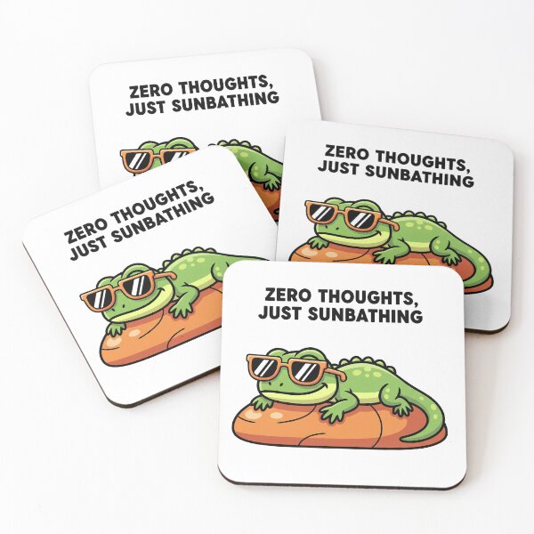 Item preview, Zero Thoughts Just Sunbathing – Cute Chill Lizard with Sunglasses designed and sold by Nirbhay.