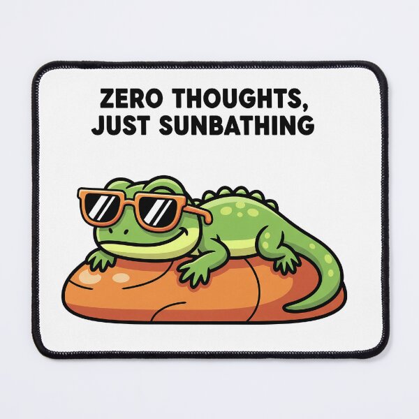Item preview, Zero Thoughts Just Sunbathing – Cute Chill Lizard with Sunglasses designed and sold by Nirbhay.