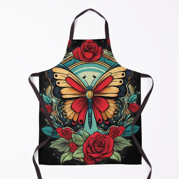 Item preview, Butterfly Tattoo Art with Flowers designed and sold by FlosArtPrintShop.
