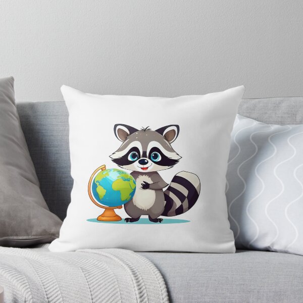 Item preview, Cute Raccoon with Globe Back to School designed and sold by BGHoneyPrints.
