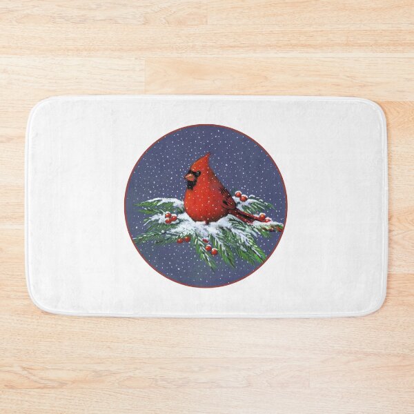 Item preview, Christmas CARDINAL, Bird on Snowy Pine Branches, Berries designed and sold by JoyfulWhimsy.
