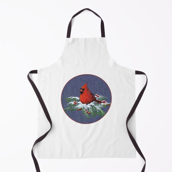 Item preview, Christmas CARDINAL, Bird on Snowy Pine Branches, Berries designed and sold by JoyfulWhimsy.