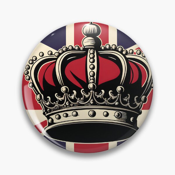 Item preview, United Kingdom UK Royal Crown on Great Britain flag background as concept of monarchy and King Charles coronation.  watercolor illustration. AI Generative content designed and sold by dvoevnore.