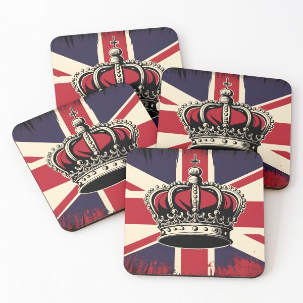 Item preview, United Kingdom UK Royal Crown on Great Britain flag background as concept of monarchy and King Charles coronation.  watercolor illustration. AI Generative content designed and sold by dvoevnore.