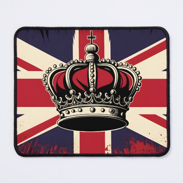 Item preview, United Kingdom UK Royal Crown on Great Britain flag background as concept of monarchy and King Charles coronation. watercolor illustration. AI Generative content designed and sold by dvoevnore.