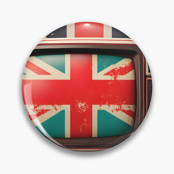 Item preview, Retro TV on Great Britain flag background. British television concept. AI Generative content designed and sold by dvoevnore.
