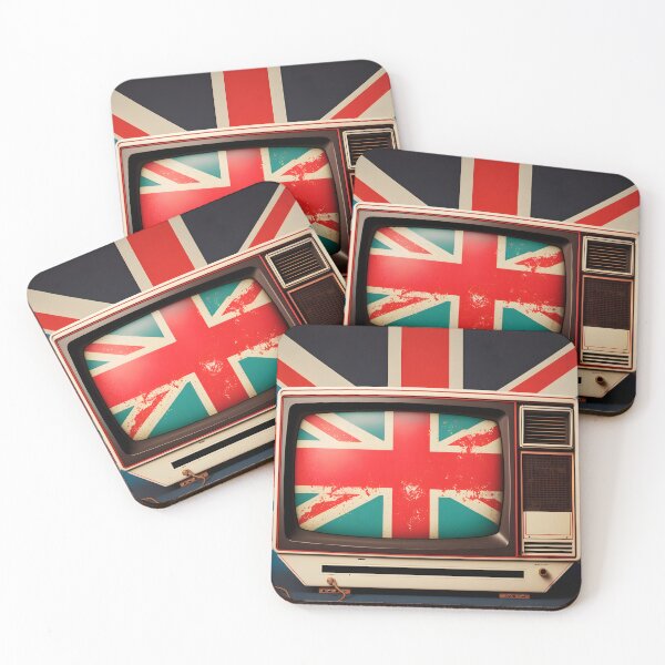 Item preview, Retro TV on Great Britain flag background. British television concept. AI Generative content designed and sold by dvoevnore.