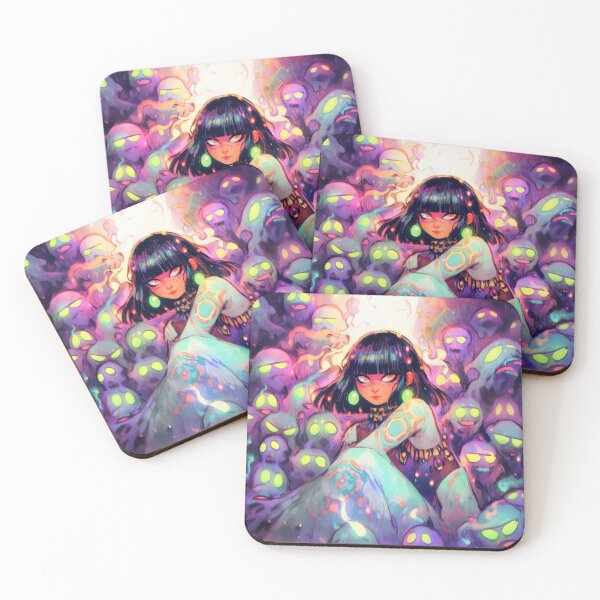 Item preview, Anime Sorceress Surrounded by Spirits designed and sold by bubblegoth.