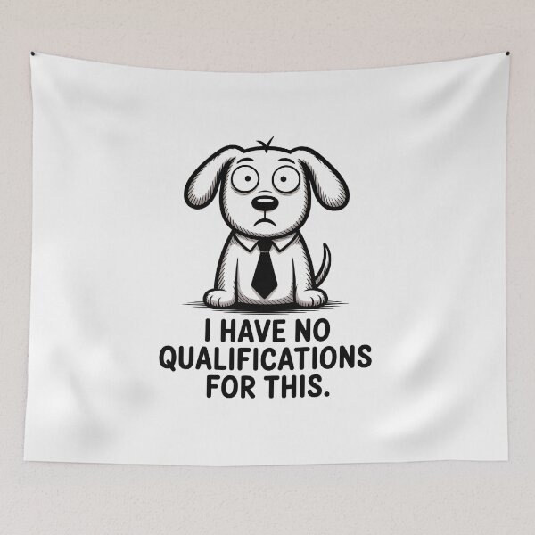 Item preview, Confused Office Dog in a Tie designed and sold by ArtistanForge.