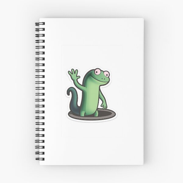 Item preview, Little Lizard Waving Hello - Cute Gecko Coming Out of Hole designed and sold by nubiestore.