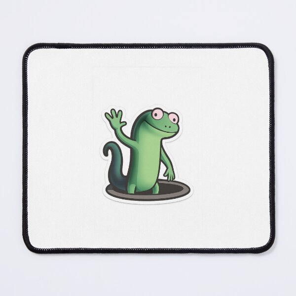 Item preview, Little Lizard Waving Hello - Cute Gecko Coming Out of Hole designed and sold by nubiestore.