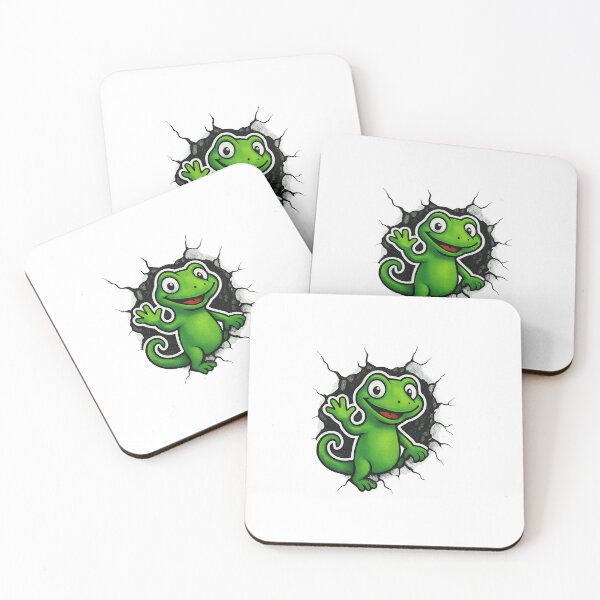 Item preview, Happy Lizard Breaking Through Wall - Fun Reptile Design designed and sold by nubiestore.