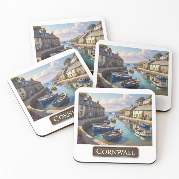 Item preview, A Quiet Cove in Cornwall: A Charming Mousehole Painting designed and sold by Digital Dreams Arts.