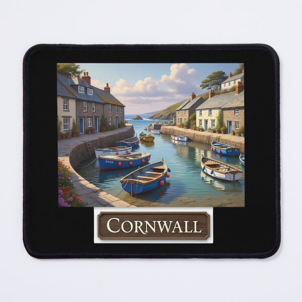 Item preview, A Quiet Cove in Cornwall: A Charming Mousehole Painting designed and sold by Digital Dreams Arts.