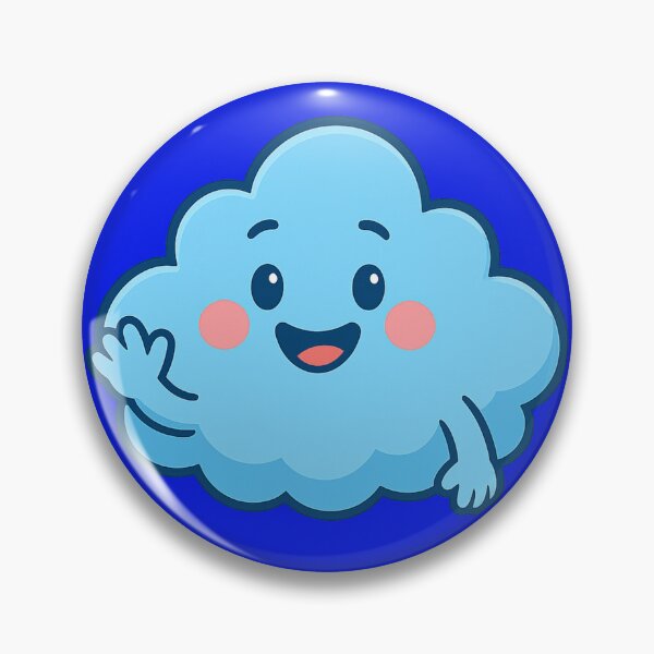 Item preview, Happy Blue Cloud – Cute Kawaii Character Design designed and sold by FreedomLine999.