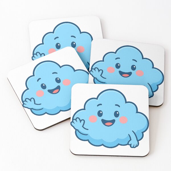 Item preview, Happy Blue Cloud – Cute Kawaii Character Design designed and sold by FreedomLine999.