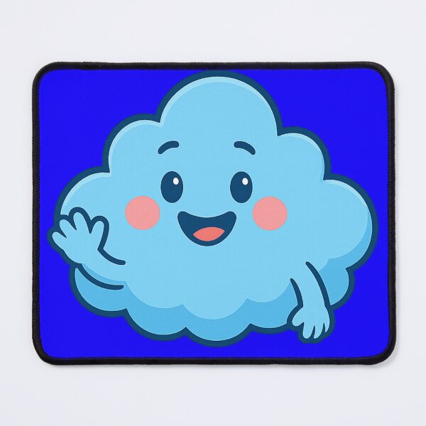Item preview, Happy Blue Cloud – Cute Kawaii Character Design designed and sold by FreedomLine999.
