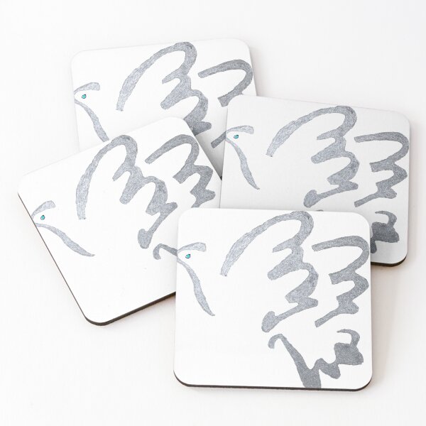 Item preview, Drawing of a dove in silver mettalic  designed and sold by JuliaWatkins.