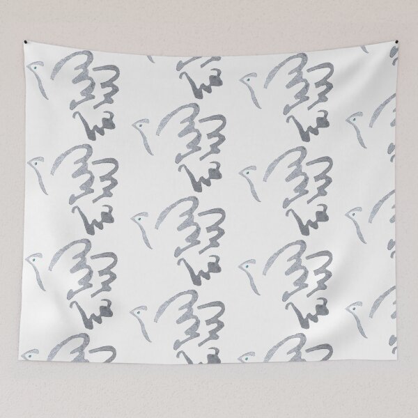 Item preview, Drawing of a dove in silver mettalic  designed and sold by JuliaWatkins.