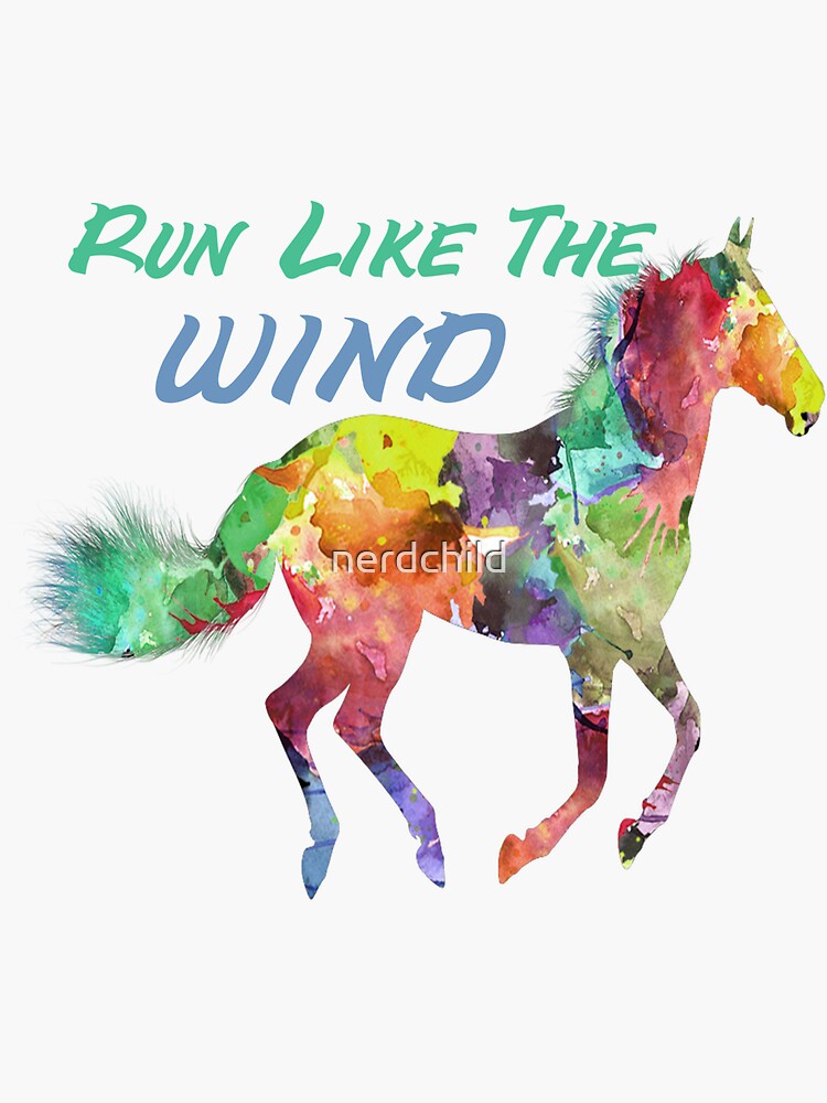 "Run Like the Wind Watercolor Horse" Sticker for Sale by nerdchild Redbubble