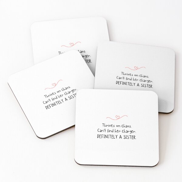 Item preview, Thrives on chaos. Can't find her charger. DEFINITELY A SISTER - Funny sister quotes designed and sold by mimiscreativity.
