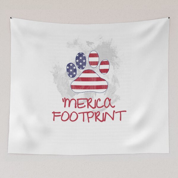 Aperçu de l'œuvre merica footprint T-shirt pour chien américain créée et vendue par La Font.